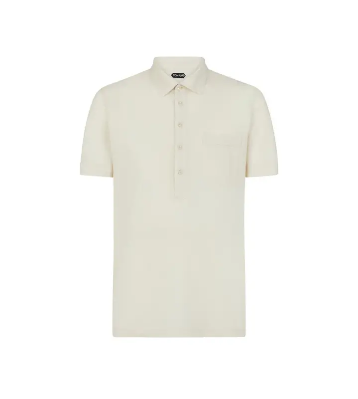 SILK BLEND PIQUET POLO ECRU online
